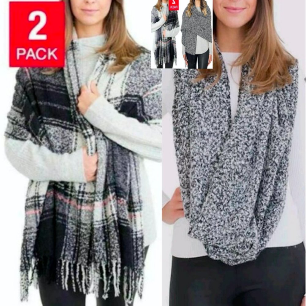 NEW Emanuel Geraldo Womens Infinity Scarf 2-Pack
